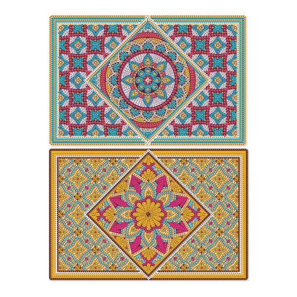 2pcs Diamond Art Painting Mandala Placemats Heat Resistant Non-Slip Place Mat Kit