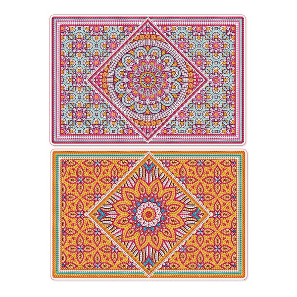 2pcs Diamond Art Painting Mandala Placemats Heat Resistant Non-Slip Place Mat Kit